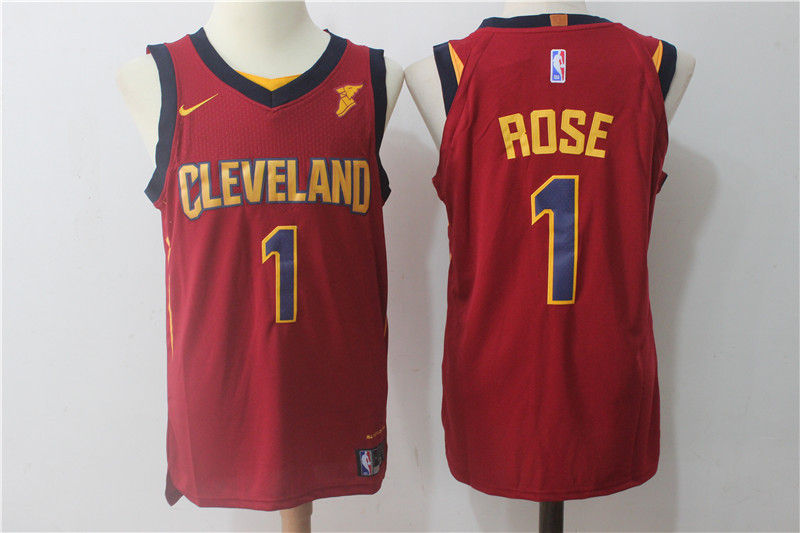 Men Cleveland Cavaliers 1 Rose Red NBA Jerseys